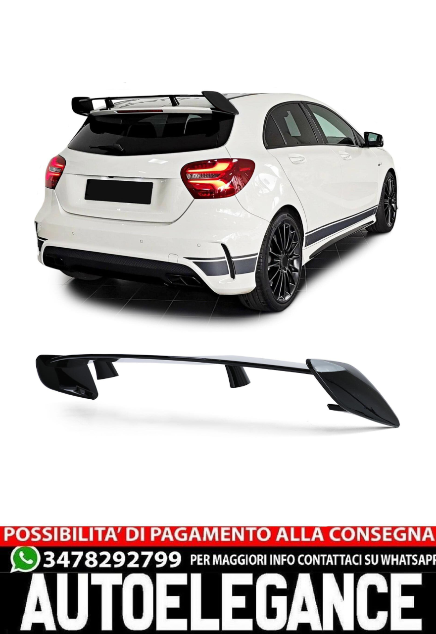 Spoiler da tetto posteriore nero lucido per Mercedes Classe A W176 dal 2012