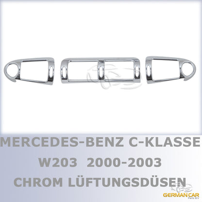 FOR MERCEDES BENZ W203 C-CLASS PEARL CHROME VENTILATION NOZZLES VENTILATION 