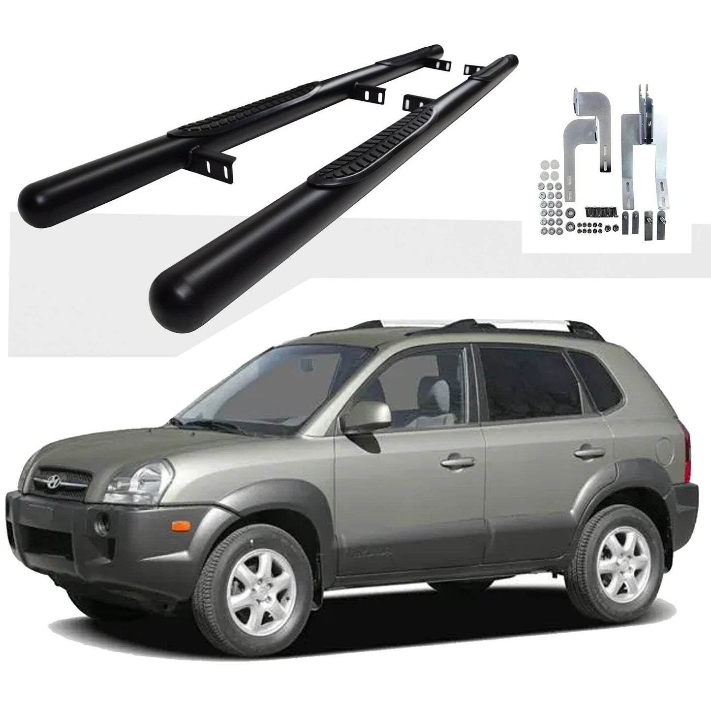 🔥ART.8586 BARRE LATERALI PEDANE INOX HYUNDAI TUCSON 2004-2009🔥