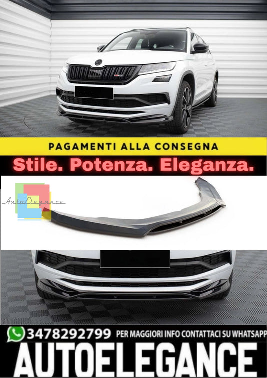 Spoiler anteriore per Kodiaq MK1 2017-2021 Sportline RS in plastica nera