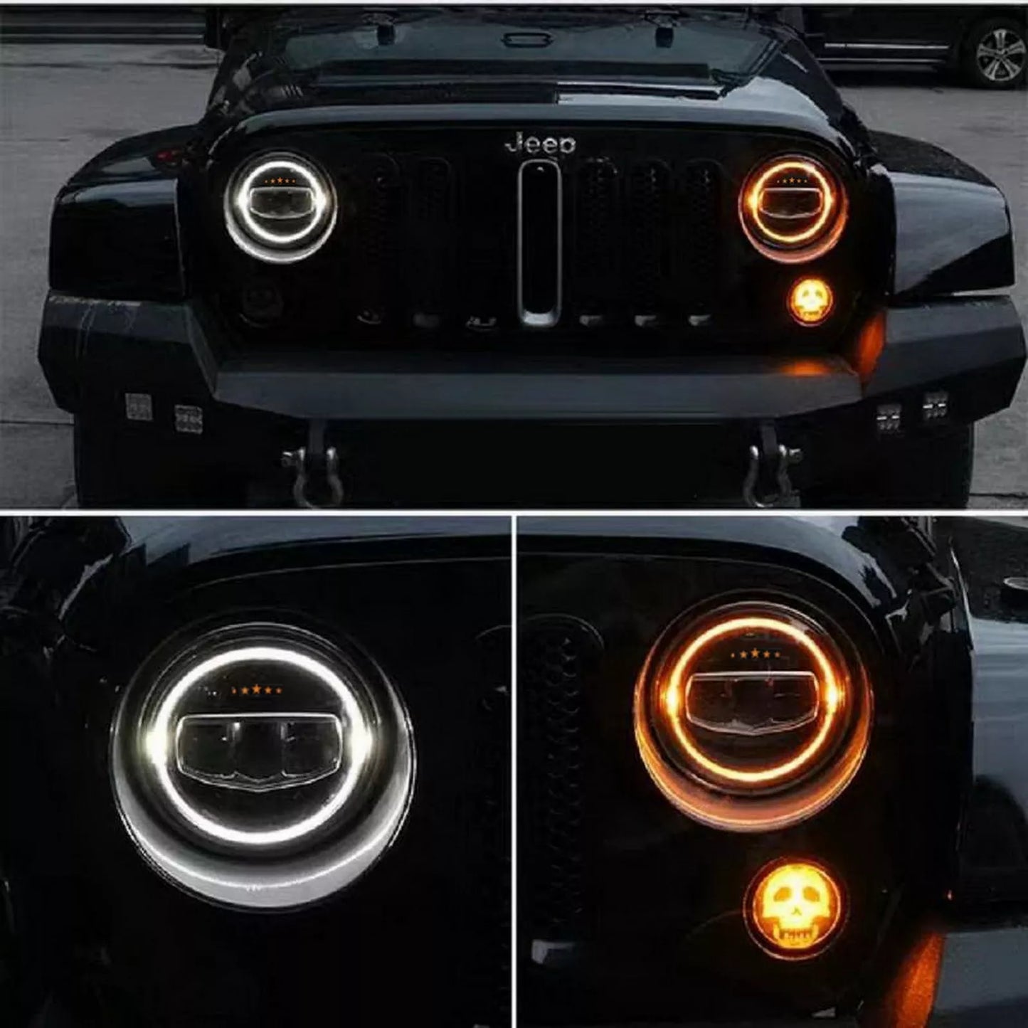 😎Fari a LED CREE da 7 pollici Halo DRL per Jeep Wrangler JK TJ LJ JL 97-17 5 😎