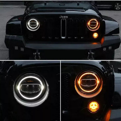 😎Fari a LED CREE da 7 pollici Halo DRL per Jeep Wrangler JK TJ LJ JL 97-17 5 😎