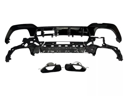 😎DIFFUSORE + PEZZI DI SCARICO NERO ADATTO A BMW SERIE 3 G20 / G20 2019-2022😎