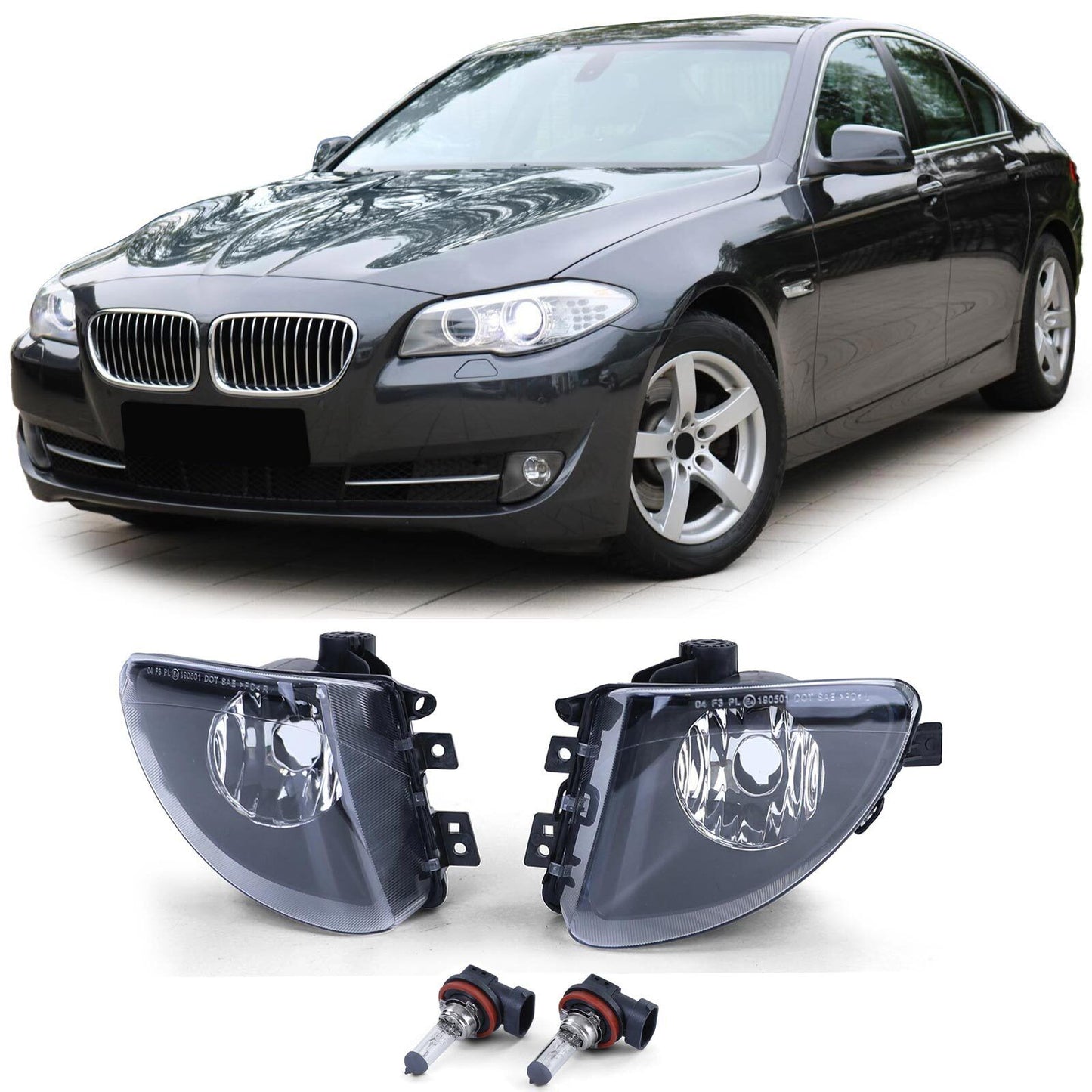 Fari fendinebbia H8 coppia destra sinistra adatta Serie 5 BMW F10 F11 10-13-