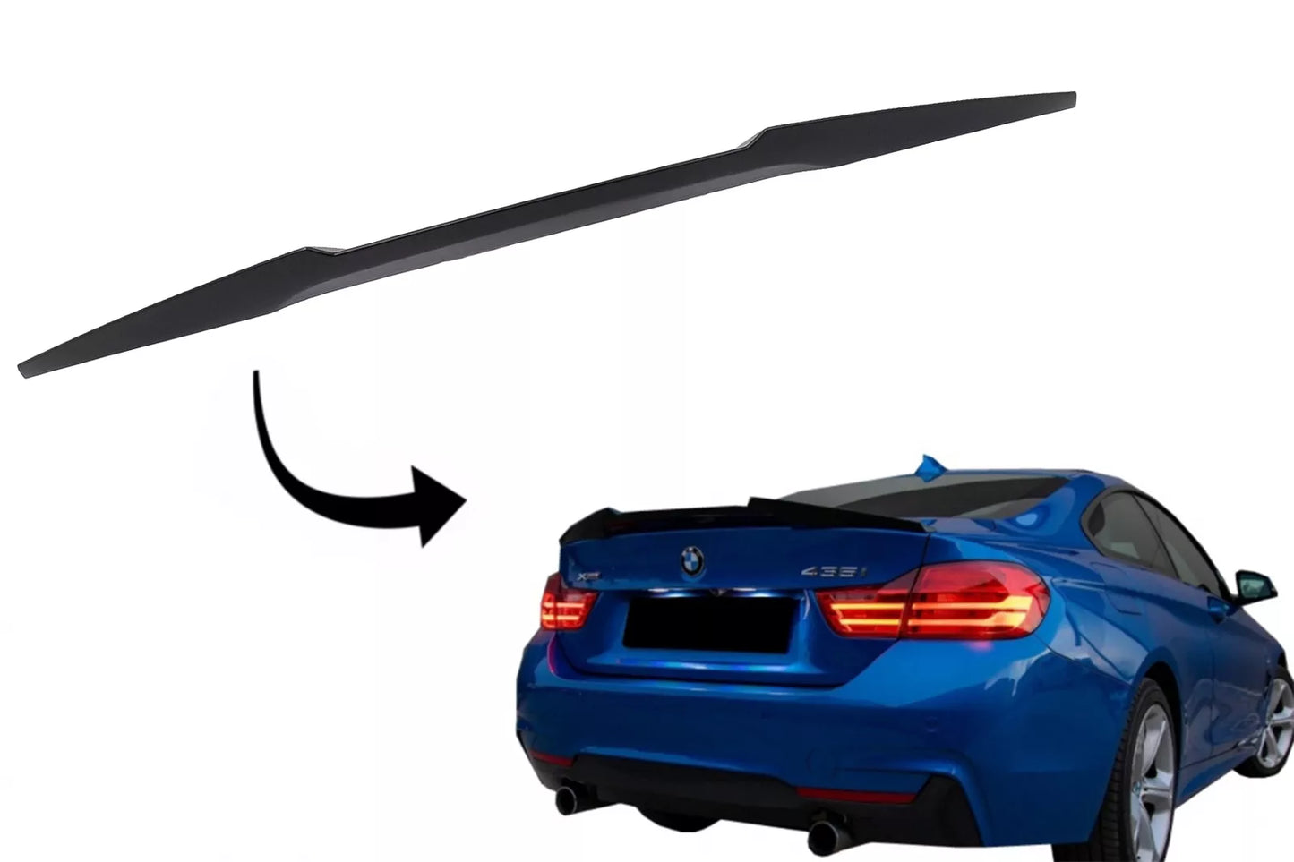 ⭐Spoiler per bagagliaio per BMW Serie 4 Coupé F32 2013+ M4 CSL Look nero opaco⭐