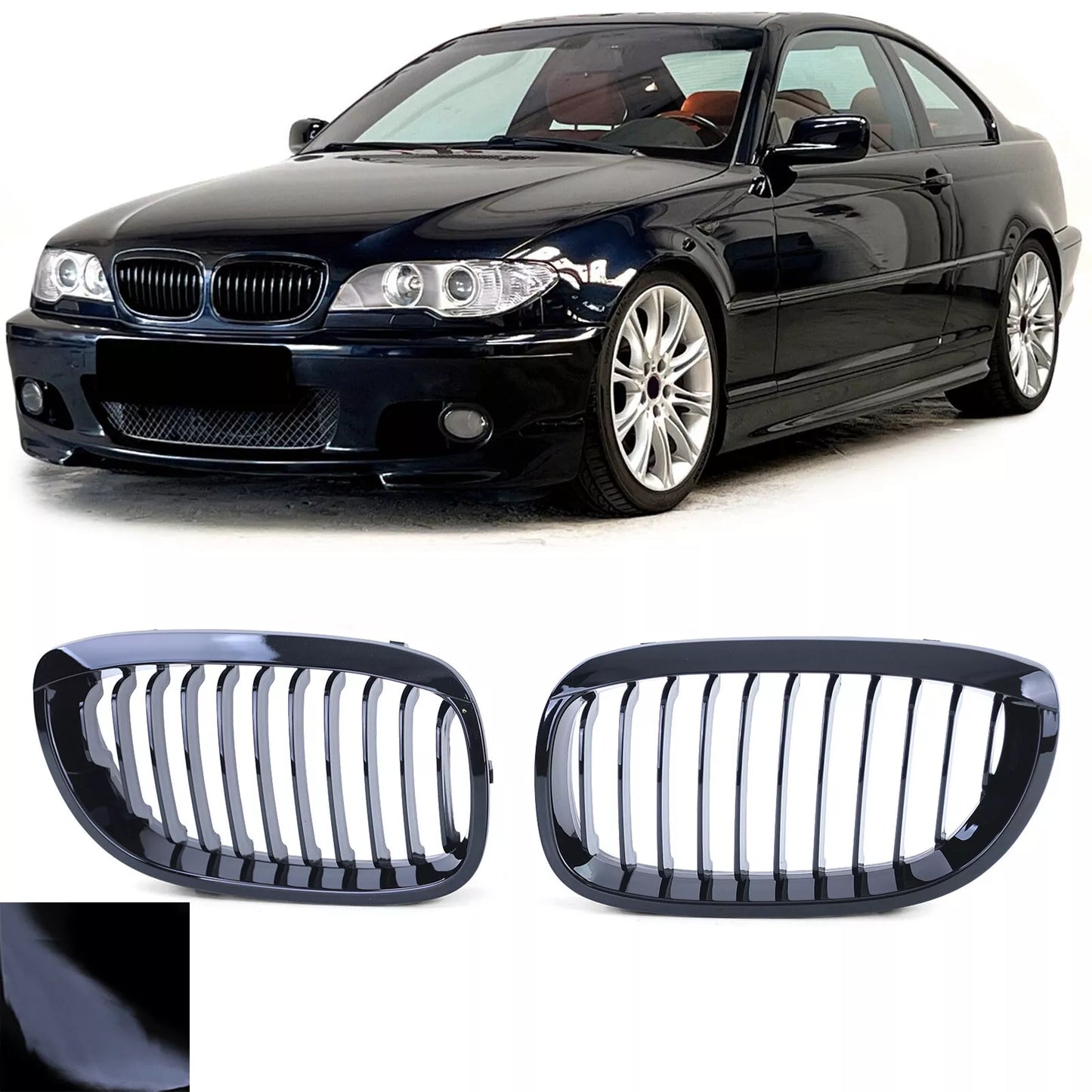 🔥Griglia del radiatore sportiva lucida ad alte prestazioni per BMW Serie 3 E46 Coupé decappottabile 03-07🔥