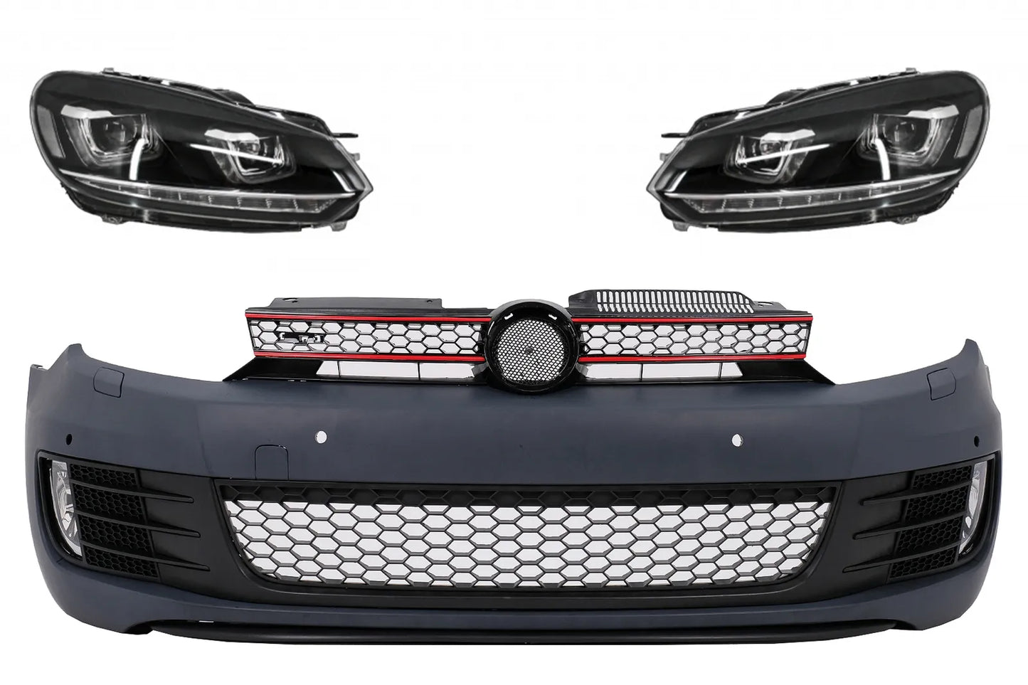 ✨Paraurti per VW Golf VI 6 2008-2013 GTI Look fari LED DRL Fluente Luce✨