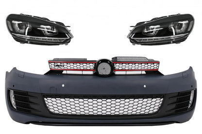 ✨Paraurti per VW Golf VI 6 2008-2013 GTI Look fari LED DRL Fluente Luce✨