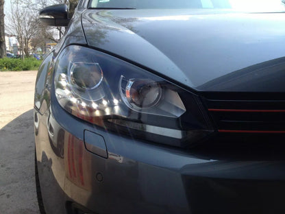 Luci diurne fari per VW Golf 6 VI 08-13 nero con Osram H7 Cool Blue