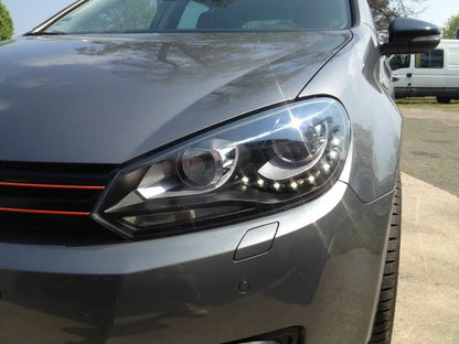 Luci diurne fari per VW Golf 6 VI 08-13 nero con Osram H7 Cool Blue