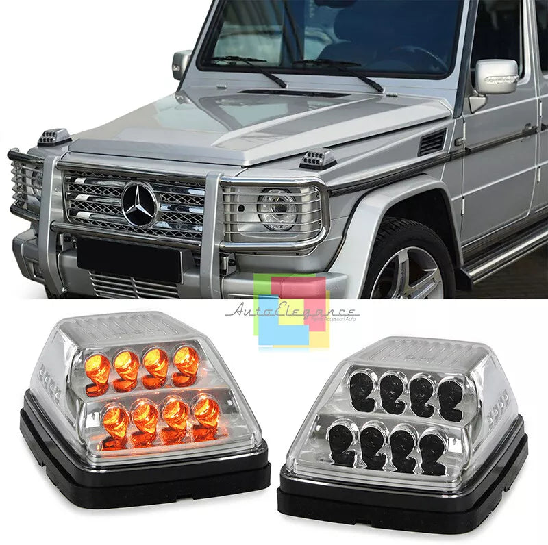 FRECCE LED SUL COFANO PER MERCEDES G W463 1989-2015 ANTERIORE INDICATORI -.