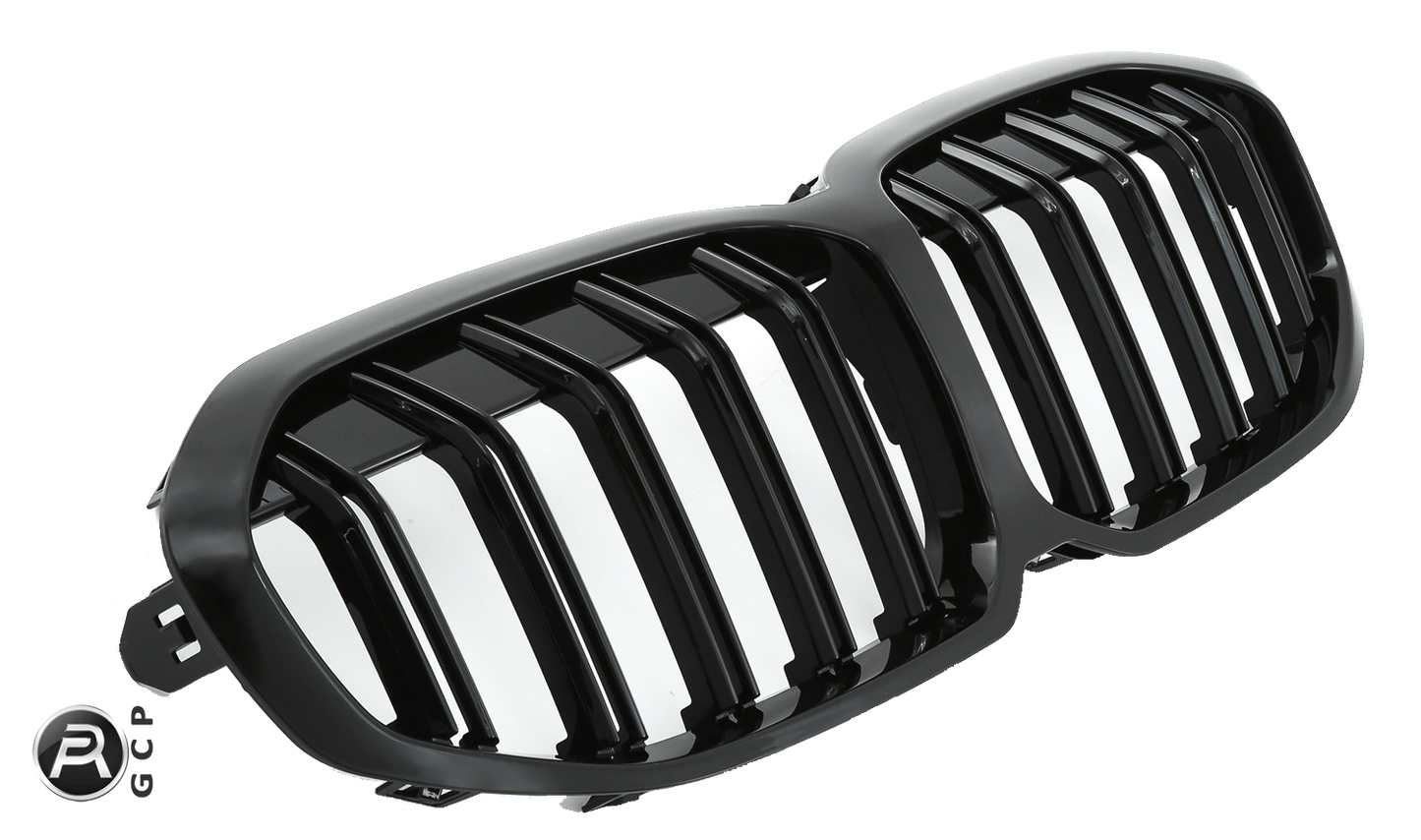 SUITABLE FOR BMW 1 SERIES F40 F41 RADIATOR GRILLE DOUBLE STRIPE GLOSS BLACK 