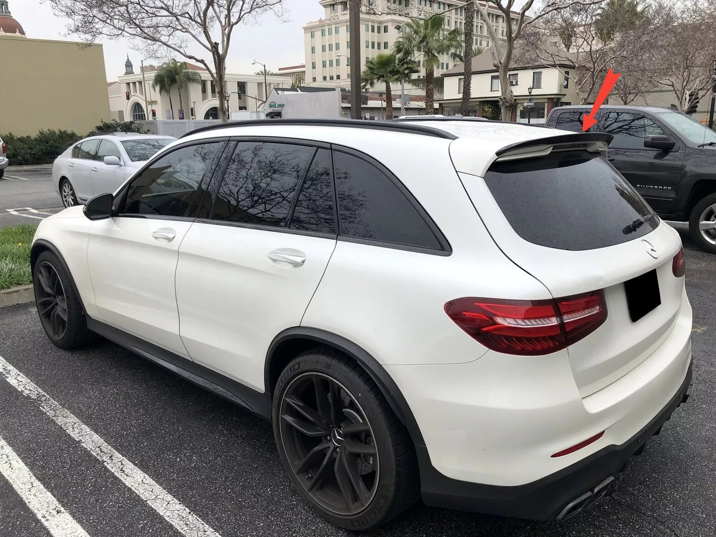 Spoiler posteriore tetto Add-On per Mercedes GLC X253 SUV 2015+ Nero lucido