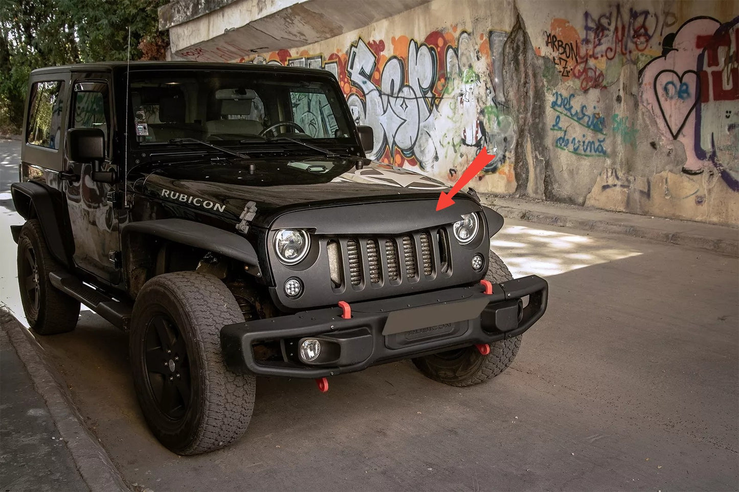 ✨Griglia Calandra per Jeep Wrangler Rubicon JK 07-17 Angry Look Nero opaco Gril✨