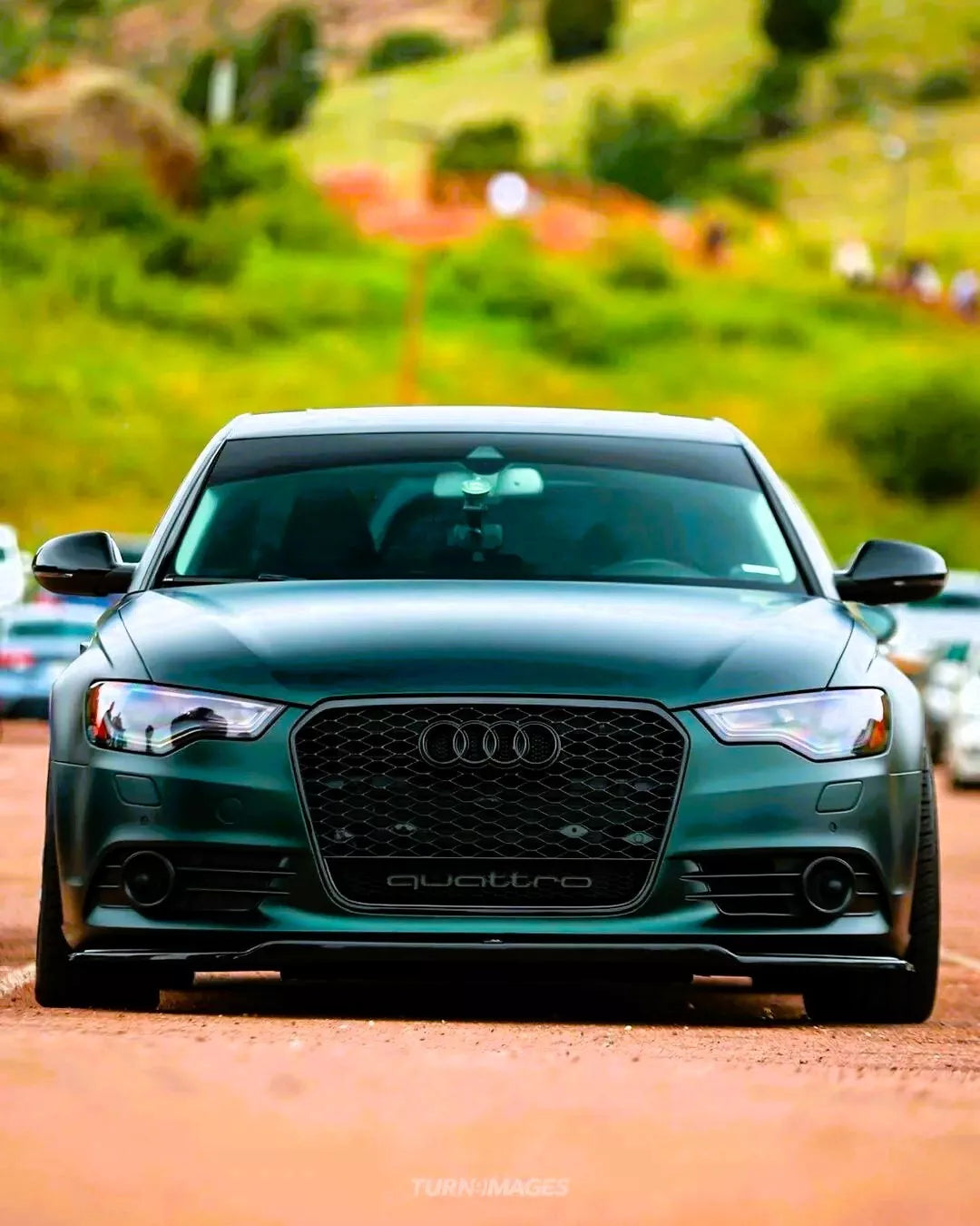 💯Glossy Black Honeycomb Grille Fit For Audi RS6 Style A6 S6 C7 13-15💯