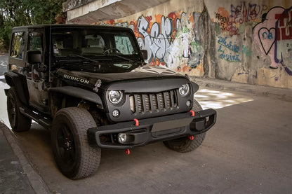 ✨Griglia Calandra per Jeep Wrangler Rubicon JK 07-17 Angry Look Nero opaco Gril✨