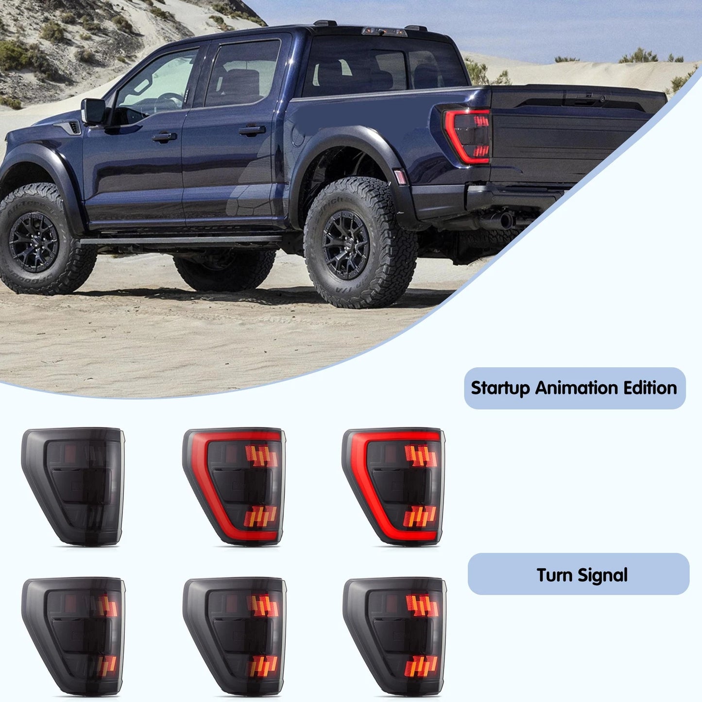 🔥ART.2856 Fanali Posteriori a LED Fumé con Animazione Start-Up – Ford F-150 🔥