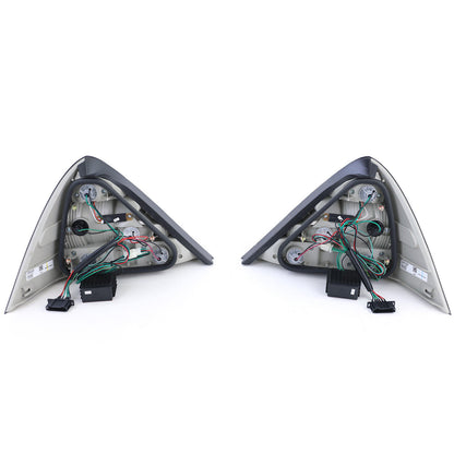 Fanali posteriori a LED in vetro trasparente fumè nero aftermarket compatibile con Mercedes SLK R170 96-04