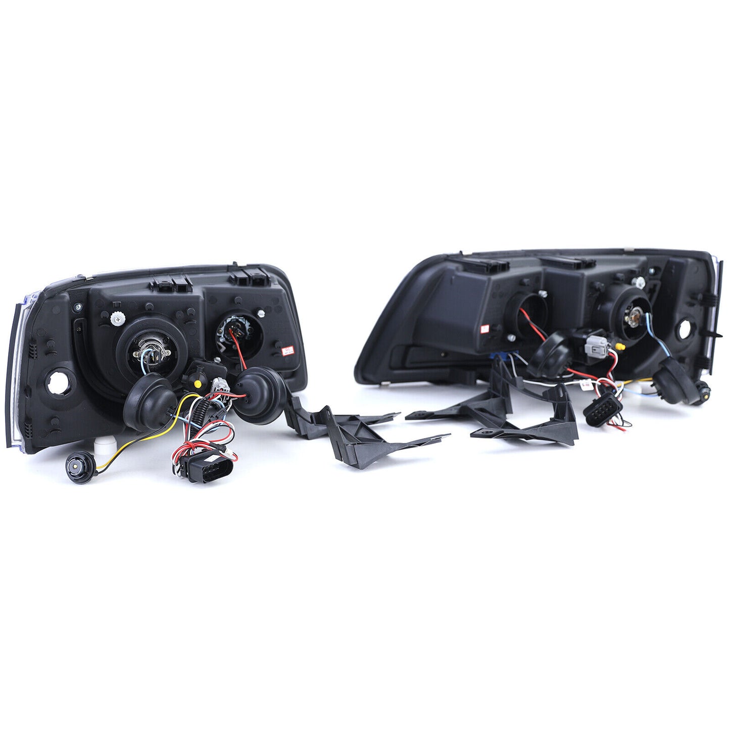 Fari con luci di marcia diurna a LED in ottica nera aftermarket compatibile con VW Transporter Bus T5 03-09