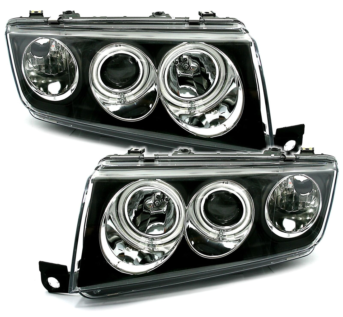 CCFL Angel Eyes Set Fari - Nero per Skoda Fabia 6A 12/99-3/07