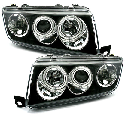 CCFL Angel Eyes Set Fari - Nero per Skoda Fabia 6A 12/99-3/07