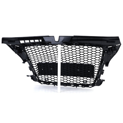 Griglia sportiva a nido d'ape nera lucida senza emblema aftermarket compatibile con Audi A3 8P 08-13