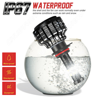 6-Side 9005 9006 Combo LED Headlight Kit Hi-Low Beam Bulbs Bright White 72000LM