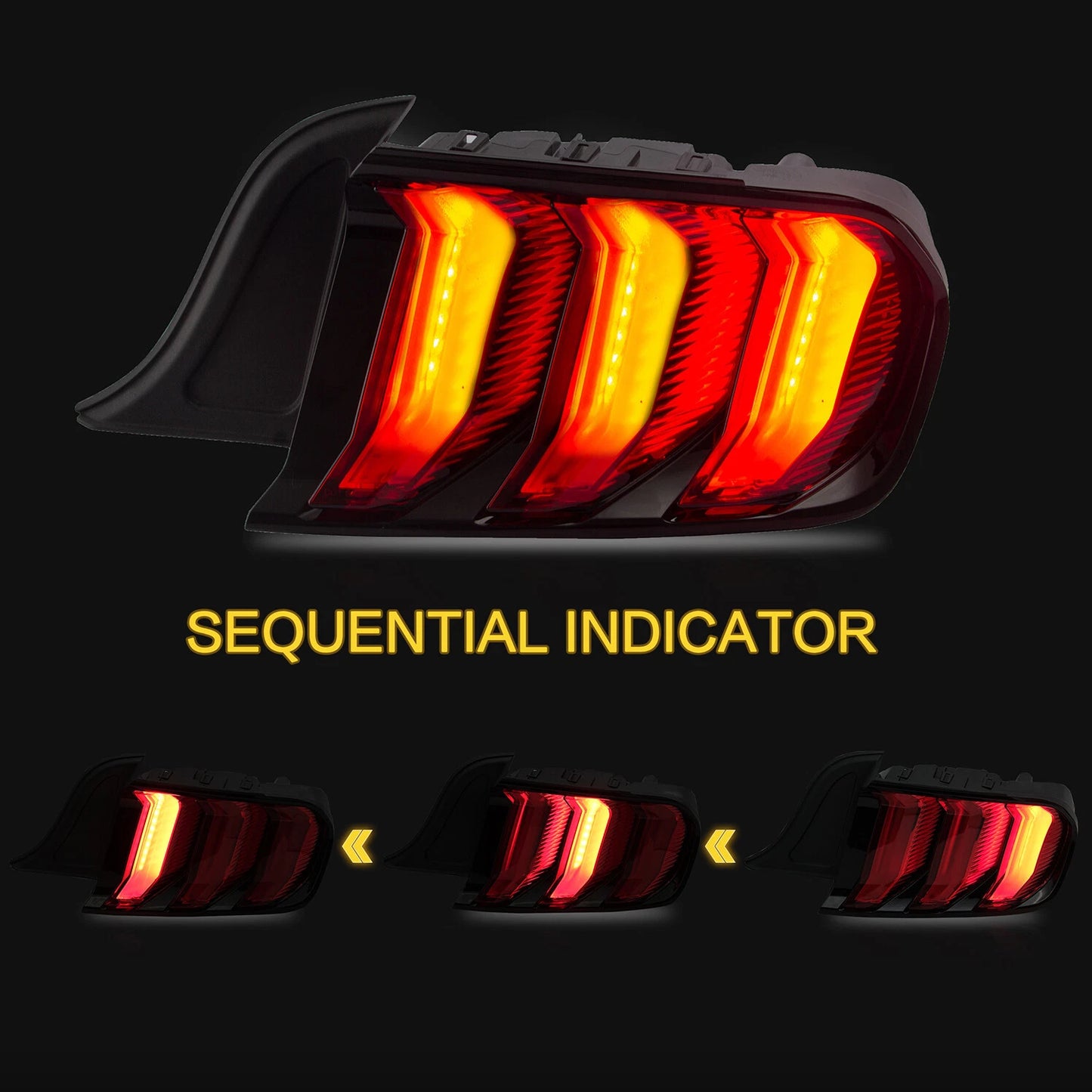 ⭐ART.2929 Fanali Posteriori a LED Rossi con  a 5 Modalità – Ford Mustang ⭐