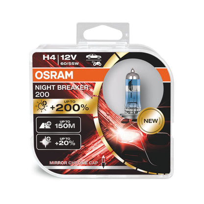 Osram H4 Night Breaker Laser 200 Next Generation 200% in più LUMINOSITÀ