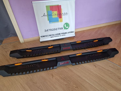 PEDANE ADATTE PER FORD RANGER T6 2011+ LOOK DAKAR OFF ROAD NERO OPACO CON LED