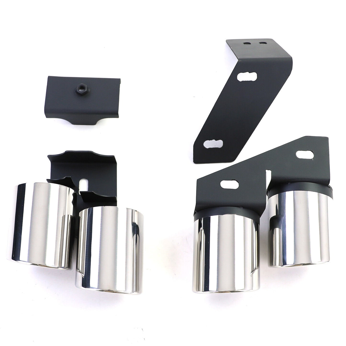 Terminali di scarico duplex 4 copritubi in acciaio inox aftermarket compatibile con Audi A4 2.0 B9 da 15
