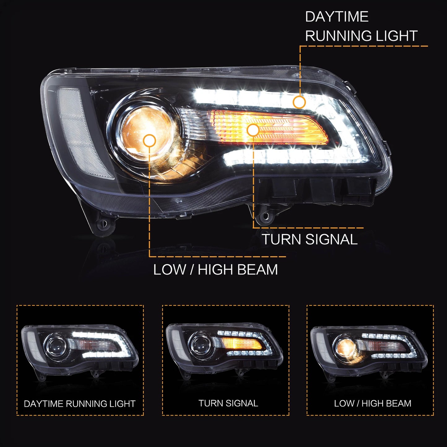 ⭐ART.2938 Kit Fari Anteriori a LED + Fanali Posteriori Fumé – Chrysler 300 ⭐