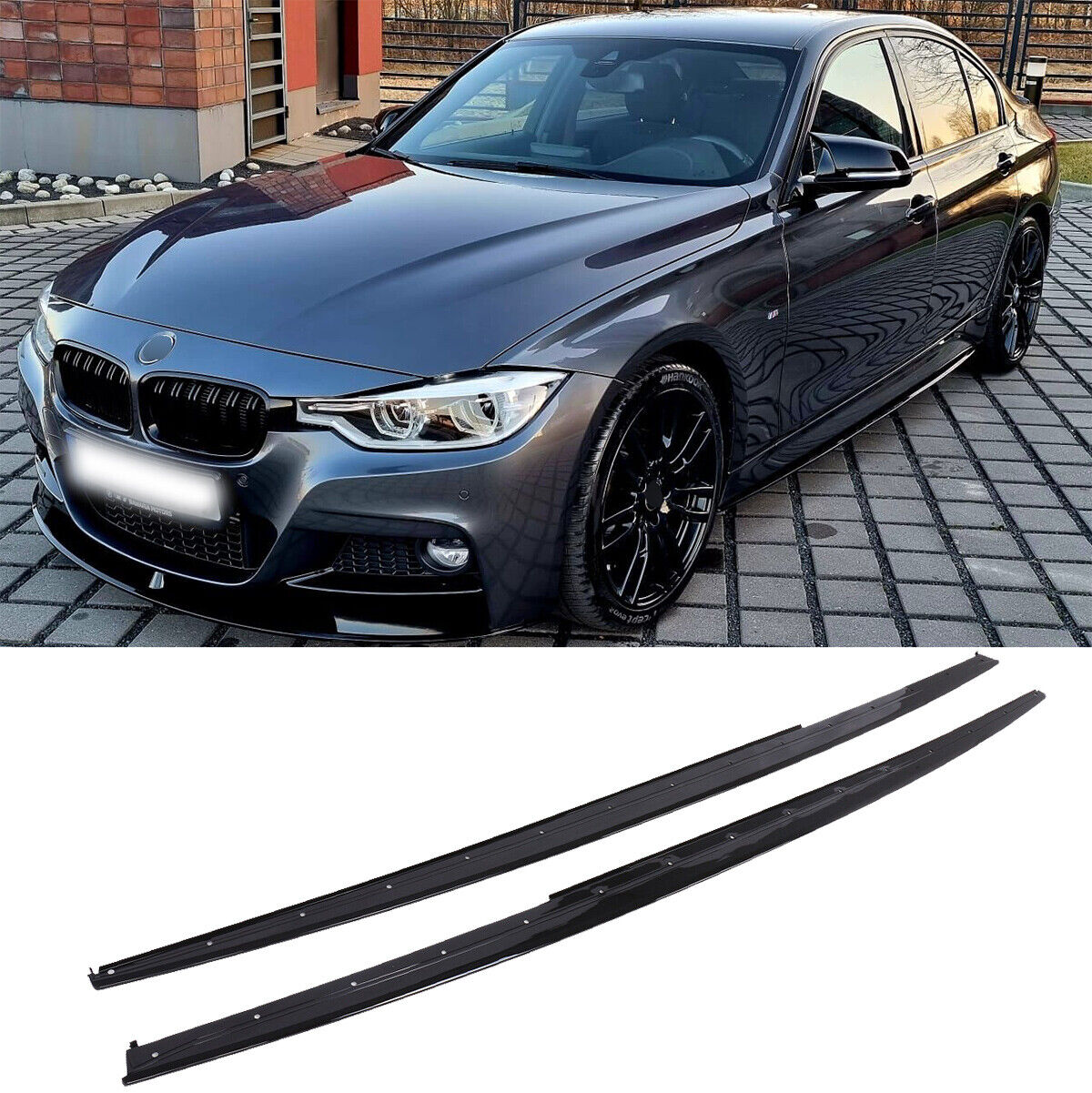 Minigonne laterali adatto per BMW Serie 3 F30 M-Sport nero