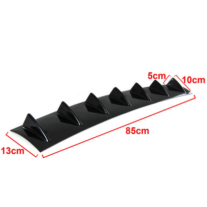 Universal 7-Flat Rear Bumper Diffuser Gloss Black 