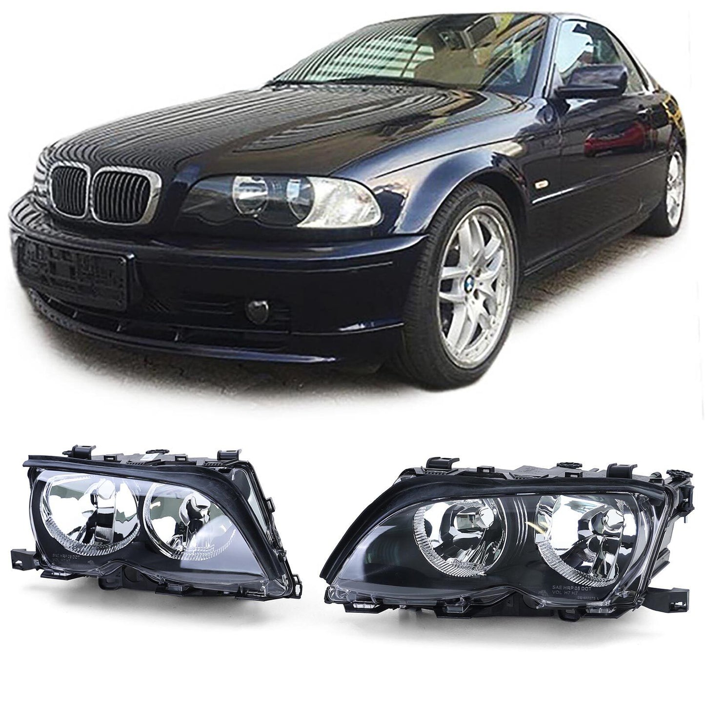 Coppia fari H7 H7 con motore adatti a BMW Serie 3 E46 Berlina Touring 01-
