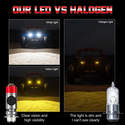 For Yamaha YFZ450 YFZ 450 YFZ450R LED 2004-2019 2020 2021 White Headlight Bulb 