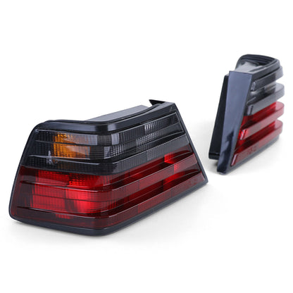 Coppia luci posteriori rosse/nere per Mercedes W124 Berlina Coupe Cabrio 85-93