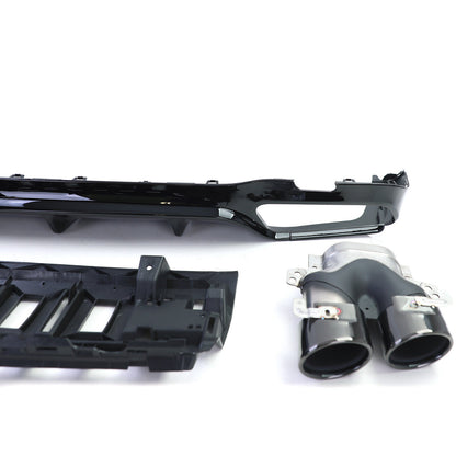 Sport Rear Diffuser Exhaust Tips Aftermarket Compatible With Mercedes E-Class W213 Limousine 16 