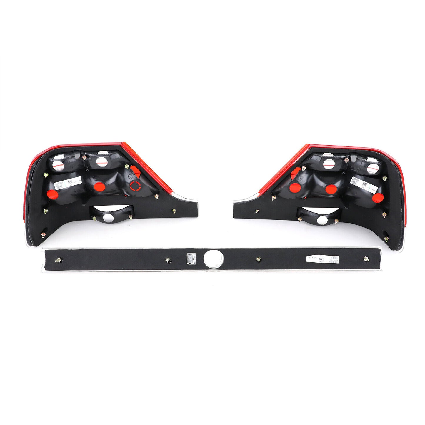 Fanali posteriori in vetro trasparente con striscia di blocco rosso aftermarket compatibile conMercedes S W140 94-98