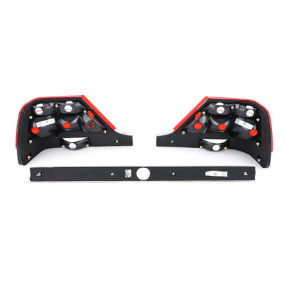 Fanali posteriori in vetro trasparente con striscia di blocco rosso aftermarket compatibile conMercedes S W140 94-98