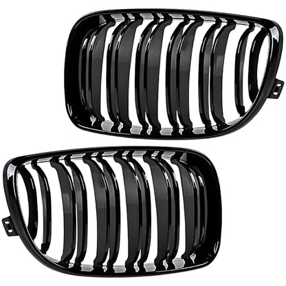 Griglia Rene doppia passerella adatta per BMW Serie 1 E81 E87 E88 2007-13 nero