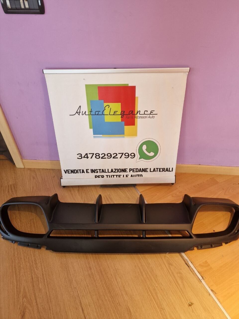 ART. 0345 DIFFUSORE GIULIA 2016-2021 STANDARD LOOK QUADRIFOGLIO NERO LUCIDO