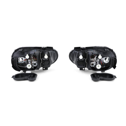 💎Clear Glass Headlight Kit with Black Fog Lamp for VW Golf IV 4 97-03💎