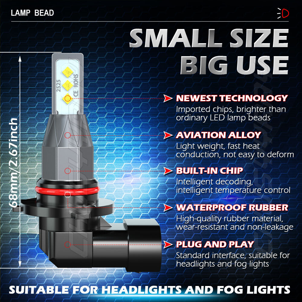 For Lexus IS250 IS350 2006 - 2010 6pc 8000K LED Headlights + Fog Light Bulbs KIT 