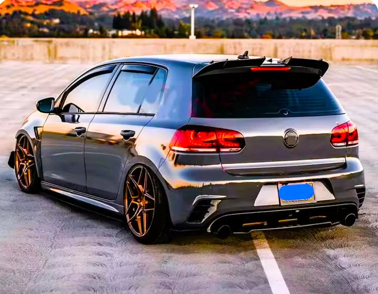 ✨Glossy Black Rear Spoiler Kit Fit For VW Golf MK6 GTD GTI R20 R✨