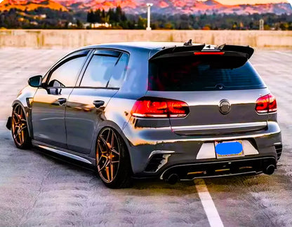 ✨Glossy Black Rear Spoiler Kit Fit For VW Golf MK6 GTD GTI R20 R✨