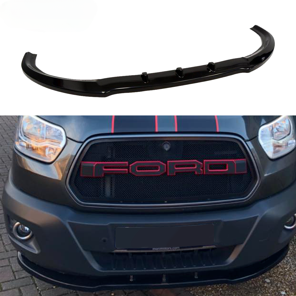 Front Spoiler Lip For Ford Transit MK8 2014-2019 Gloss Black