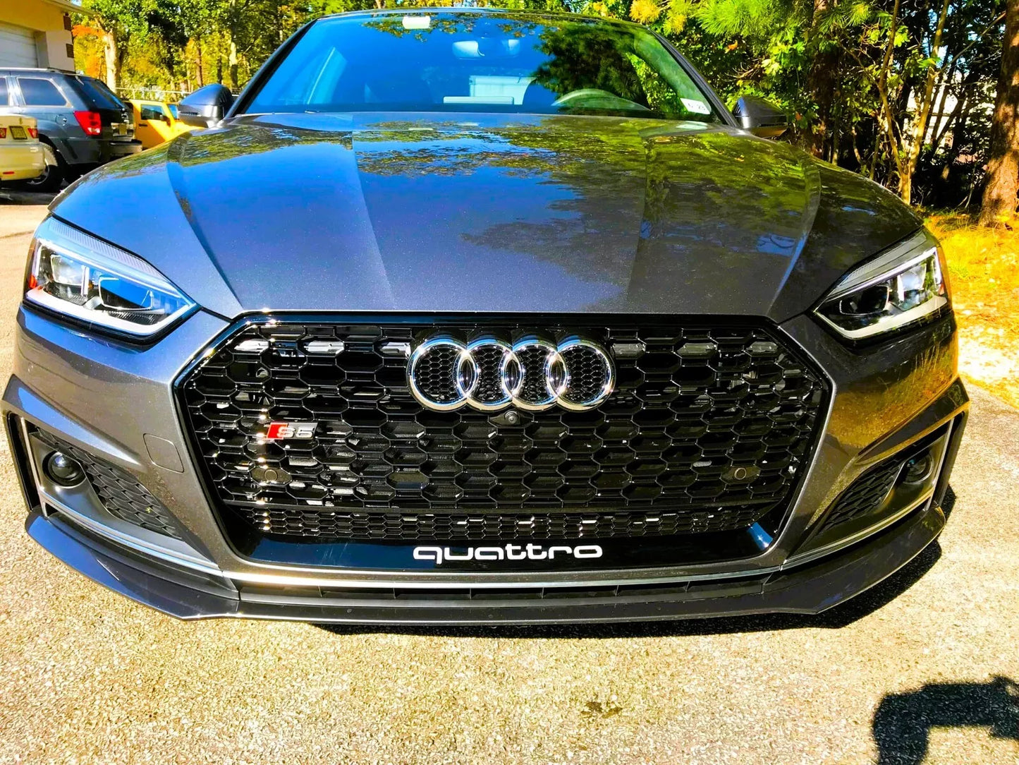 🤩Griglia anteriore a nido d'ape nera lucido addate per Audi RS5 StyleA5 S5 B9🤩