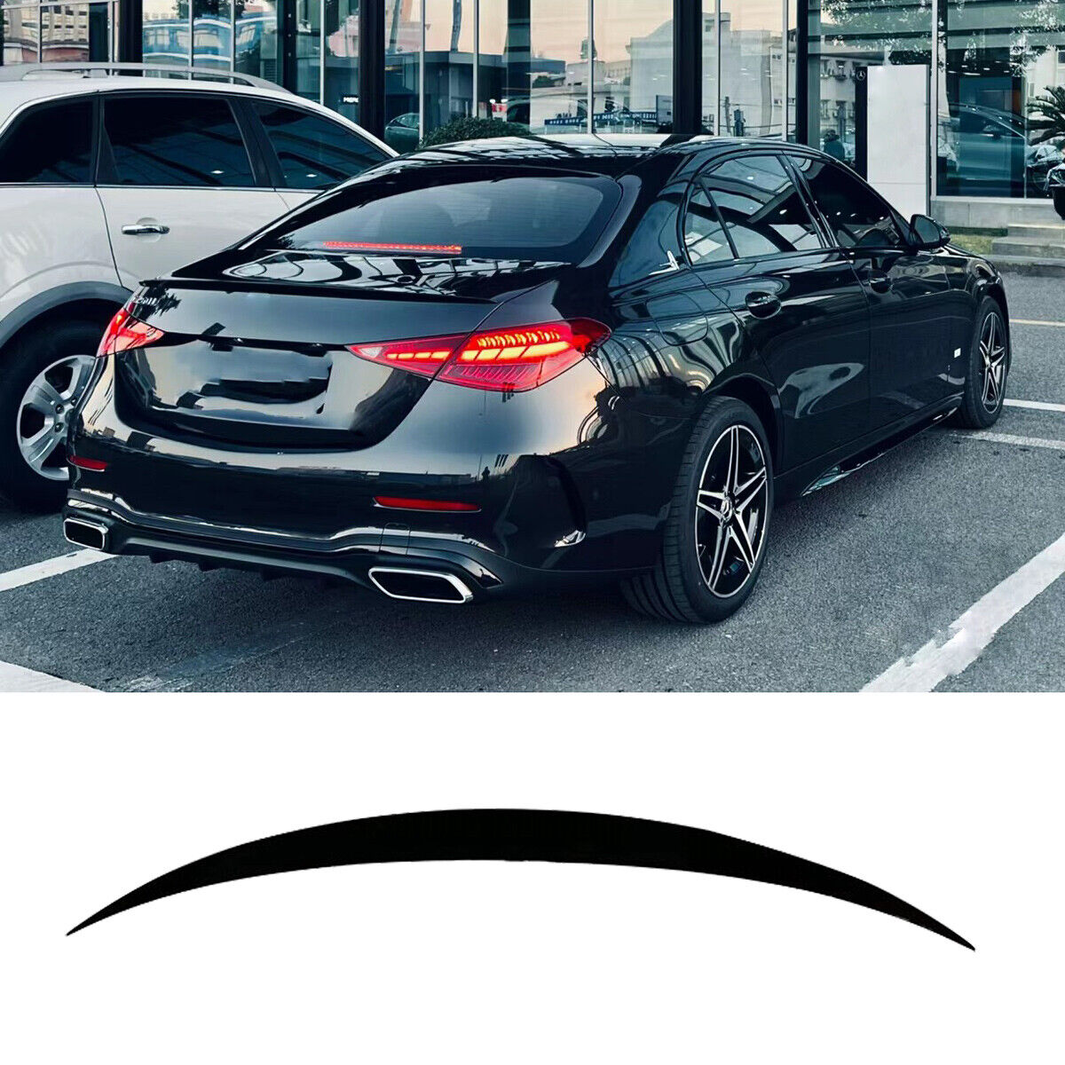Spoiler posteriore  adatto per Mercedes Benz Classe C berlina nero
