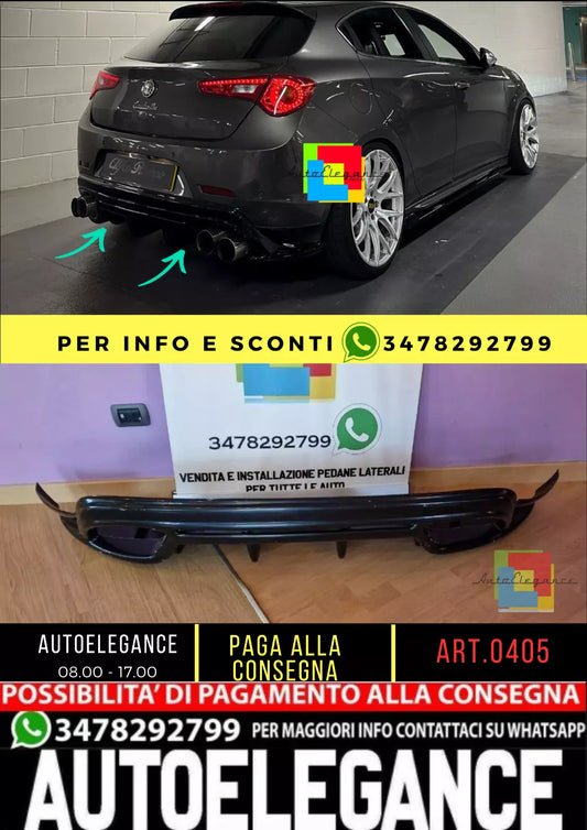 0405💎ALFA ROMEO GIULIETTA SOTTO PARAURTI DAM DIFFUSORE LOOK QUADRIFOGLIO